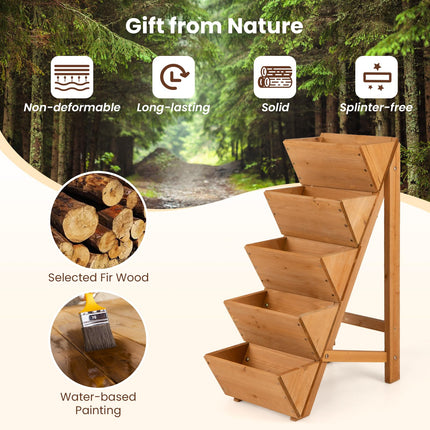 Dreamade 5-Tier Wooden Vertical Raised Garden Bed