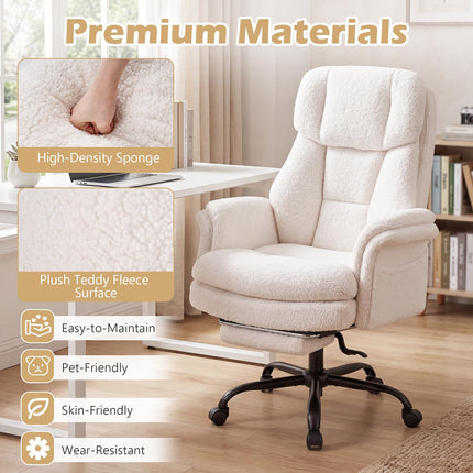 Dreamade Criss Cross Legged Reclining Desk Chair with 5-Level Adjustable Armrests