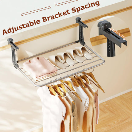 Dreamade Portable Clothes Drying Rack 25.5"/31" Aluminum Hanging Laundry Rack