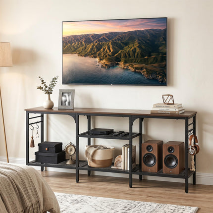 Dreamade 3-Tier TV Stand for TVs up to 65 Inch with Open Storage Shelves