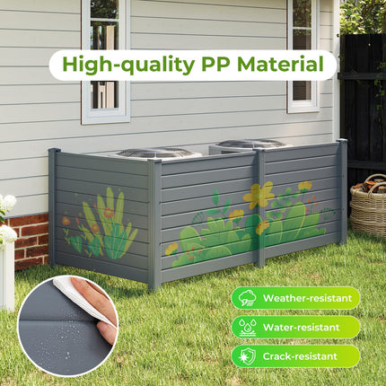 Dreamade No-Dig Air Conditioner Fence with Metal Stakes 48''W x 36''H