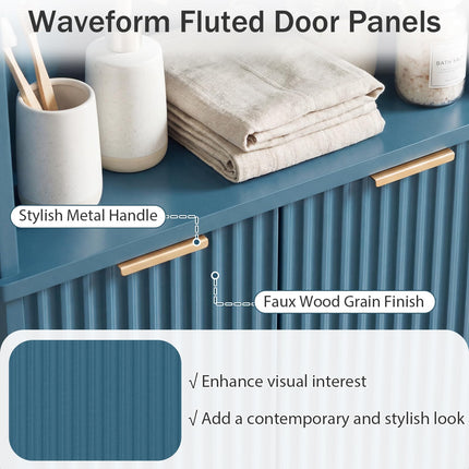 Dreamade 68" Tall Corner Modern Bathroom Floor Storage Cabinet,