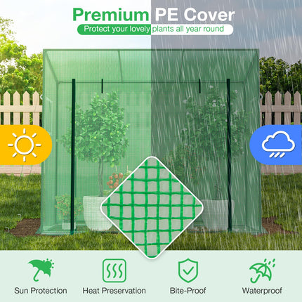 Dreamade Outdoor Portable Mini Greenhouse w/ PE Cover & 4 Ground Stakes & Ropes