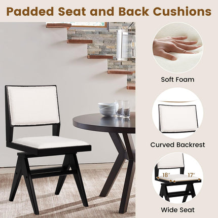 Dreamade Swivel Dining Chairs Set of 2/4, Faux Sherpa Kitchen Chairs w/Rubber Wood Frame