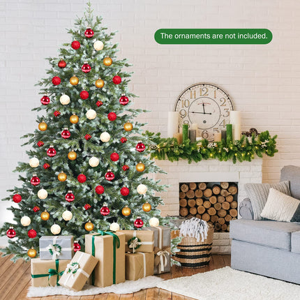 Dreamade 7ft Artificial Christmas Tree Feel Real Unlit Hinged Xmas Spruce Tree