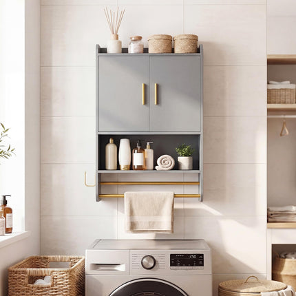 Dreamade Bathroom Wall Mounted Medicine Cabinet w/Towel Bars & Toilet Paper Holder
