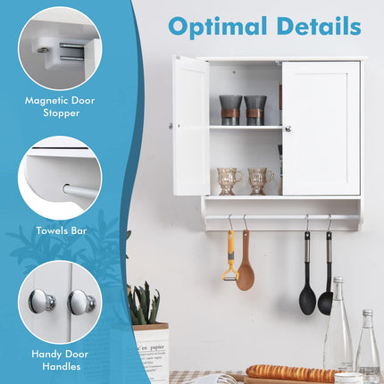 Bathroom Cabinet Wall Mounted - Over The Toilet Medicine Cabinet with Double Doors - Dreamade
