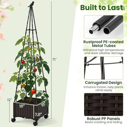 Dreamade Raised Garden Bed with Wheels & Tomato Cage