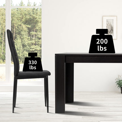 Dreamade 9 Pcs Dining Table Set, Wood Rectangular Table with 8 Upholstered Chairs Set