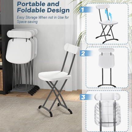 Dreamade 2-Pack Folding Chairs, Plastic Event Chairs, Lightweight Foldable Chairs with Solid X-Shape Frame