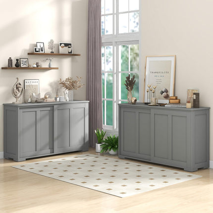 Dreamade Buffet Cabinet with Storage, Coffee Bar Wine Cabinet, Farmhouse Sideboard w/Sliding Door
