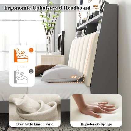 Dreamade Full Size Bed Frame with Storage