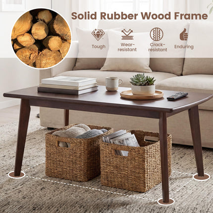 Dreamade 34.5" Solid Wood Coffee Table with Tapered Legs