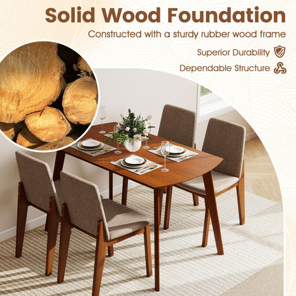 Dreamade Rectangular Kitchen Table and Chairs Set w/Rubber Wood Frame