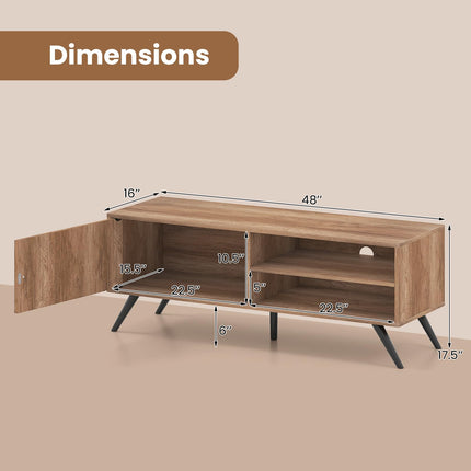 Dreamade Mid-Century Modern Entertainment Center with Storage Cabinet