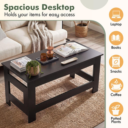 Dreamade 31.5" Small Folding Coffee Table with Foldable Legs