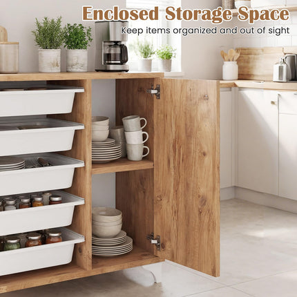 Dreamade Buffet Cabinet Sideboard with Plastic Storage Drawer