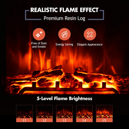 Dreamade 18'' Electric Fireplace, Fireplace Inserts Electric Heater