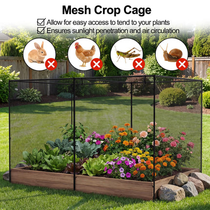 Dreamade Garden Crop Cage | 10 x 6.5 x 6.5 ft Plant Netting Cover w/Zipper Doors