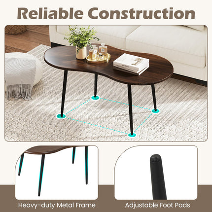Dreamade Cloud Coffee Table | 39.5" Small Center Table with Metal Frame