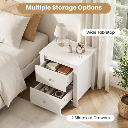 Dreamade 21" Wooden Nightstand with 2 Drawers (1/2)