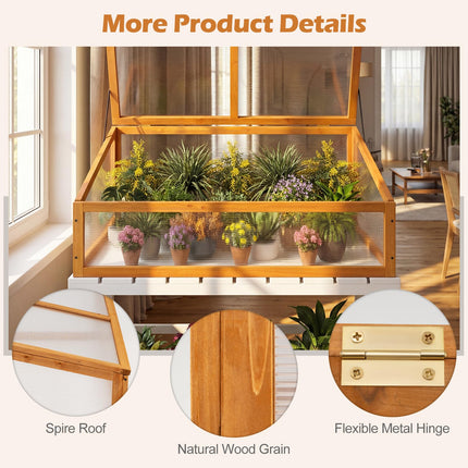 Dreamade Portable Raised Planter Bed Protection with Transparent Flip-top Roof