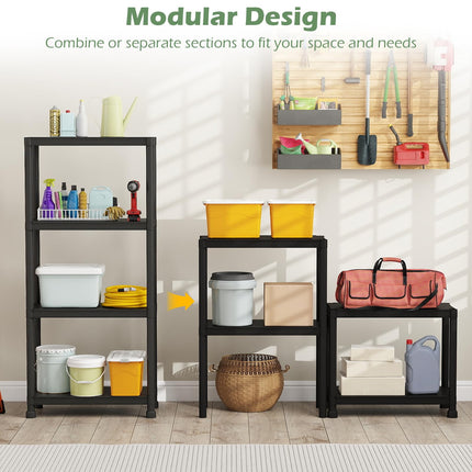 Dreamade 4-Tier Heavy-Duty Plastic Storage Shelves (24" x 12.5" x 53")