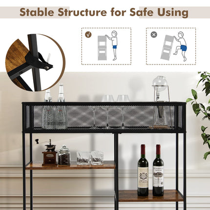 Dreamade Hallway Table for Entryway - 4-Tier Console Table for Entryway with Wire Basket