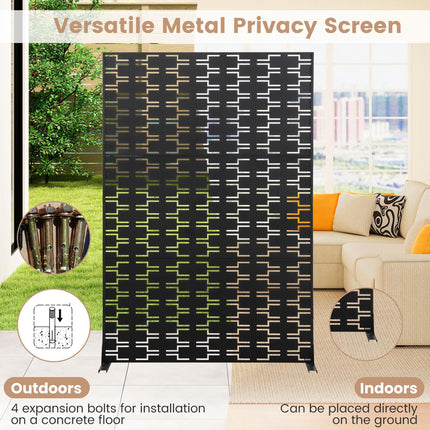 Dreamade Metal Privacy Screen 72 x 48 Inch Freestanding Fence Panel Indoor Outdoor