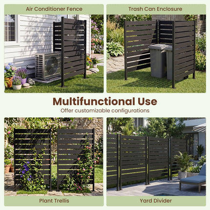 Dreamade 37" W x 61" H Outdoor Privacy Fence Screen with Ground Stakes & Base Feet (1/2)