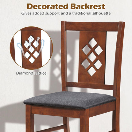 Dreamade Wooden Upholstered Kitchen Chair with Elegant Diamond Back (2/4)