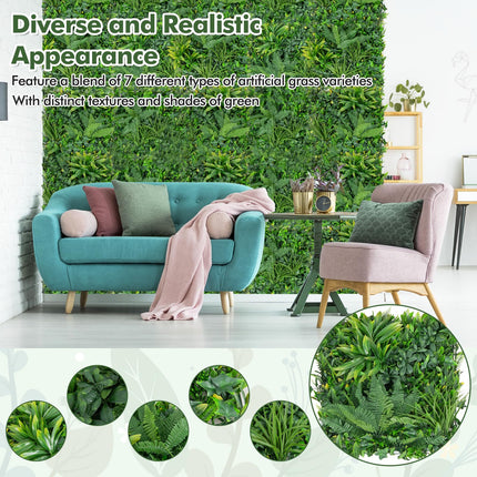 Dreamade Grass Wall Panels Backdrop - 4 PCS 20"x20" Artificial Tropical Boxwood Panels