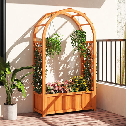 Dreamade Raised Garden Bed with Arch Trellis