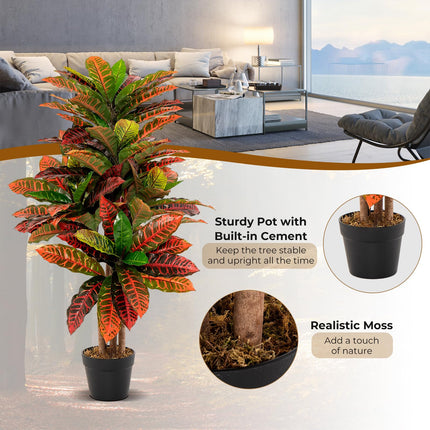 Dreamade Artificial Croton Palm Tree