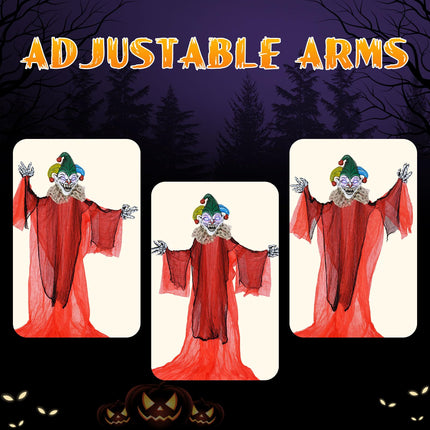 Dreamade Hanging Halloween Decoration, 13.1 Ft Hanging Clown with Colorful Eyes & Adjustable Arms