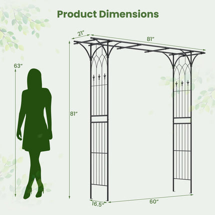Dreamade Metal Garden Arbor with Trellis