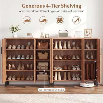 Dreamade 5-Tier Shoe Storage Cabinet Freestanding Wooden Shoe Rack Organizer