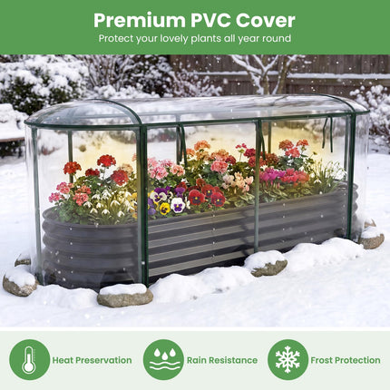 Dreamade Raised Garden Bed w/Greenhouse Cover (6x2x1 FT)