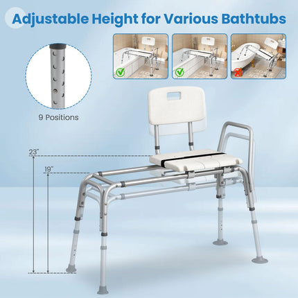 Dreamade Sliding Tub Transfer Bench for Bathtub