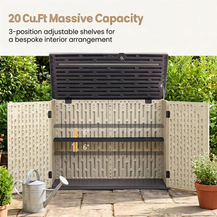 Dreamade 20 Cu.Ft Outdoor Storage Cabinet with Adjustable Shelf