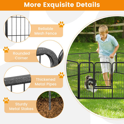 Dreamade Dog Playpen Outdoor 24" H - 8/16 Panels Metal Pet Fence for Puppies Small Dogs, Portable Dog Fence for Yard Garden RV Camping