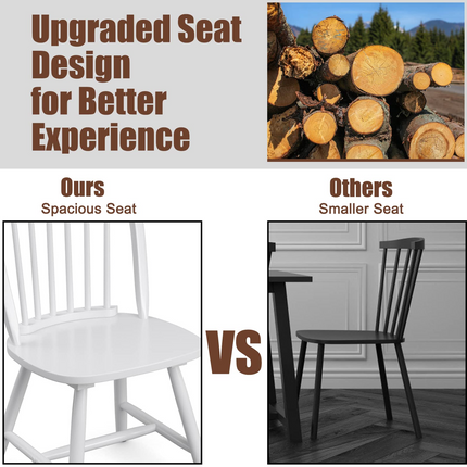 Dreamade Wood Dining Chairs, French Country Armless Spindle Back Dining Chairs