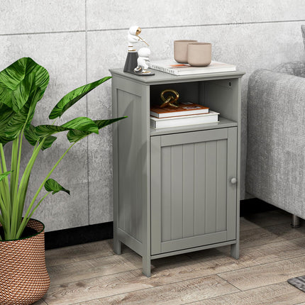 Dreamade Bathroom Floor Storage Cabinet - Side Cabinet with Open Compartment, 3-Position Adjustable Shelf