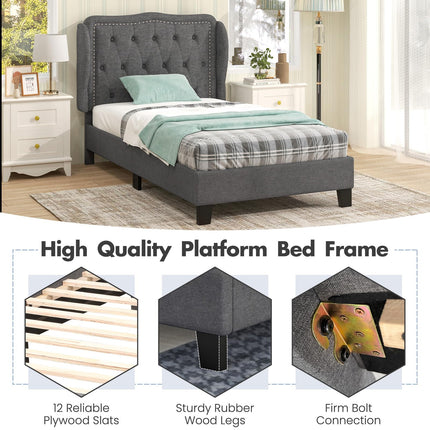 Dreamade Twin Bed Frames with Headboard