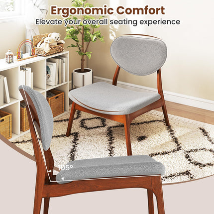 Dreamade Lamb Velvet Fabric Upholstered Living Room Chairs with Side Table