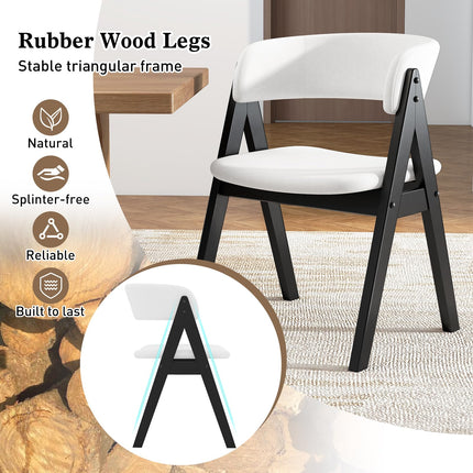 Dreamade Wooden Dining Chairs Set of 2/4 Modern Sherpa Upholstered Kitchen Chair