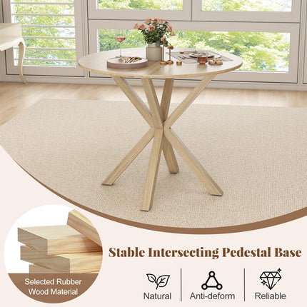 Dreamade Farmhouse Kitchen Table with Rubber Wood Legs