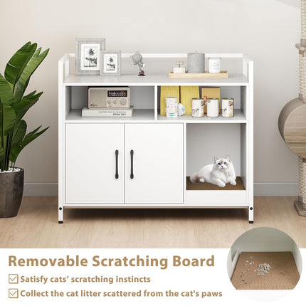 Dreamade Cat Litter Box Enclosure - Cat Washroom Hidden Furniture with Front Entry