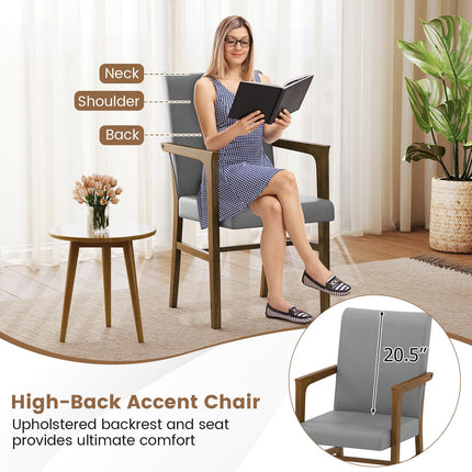 Dreamade Mid Century Modern Dining Chairs Set of 2/4 with High Back, Solid Wooden Frame & Soft Cushion