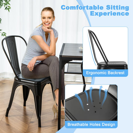 Dreamade Metal Dining Chairs Set of 4
